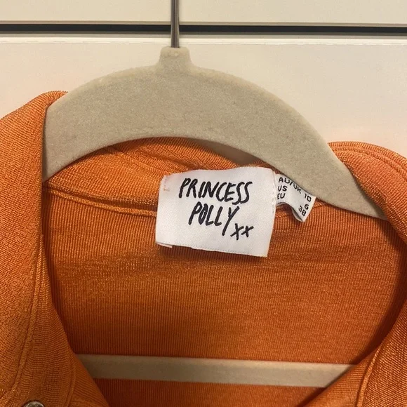 Princess Polly Orange button up shirt - Picture 2 of 3